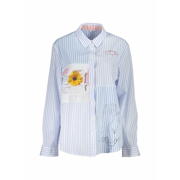 デジグアル レディース プルオーバー トップス Patchwork striped shirt Blue