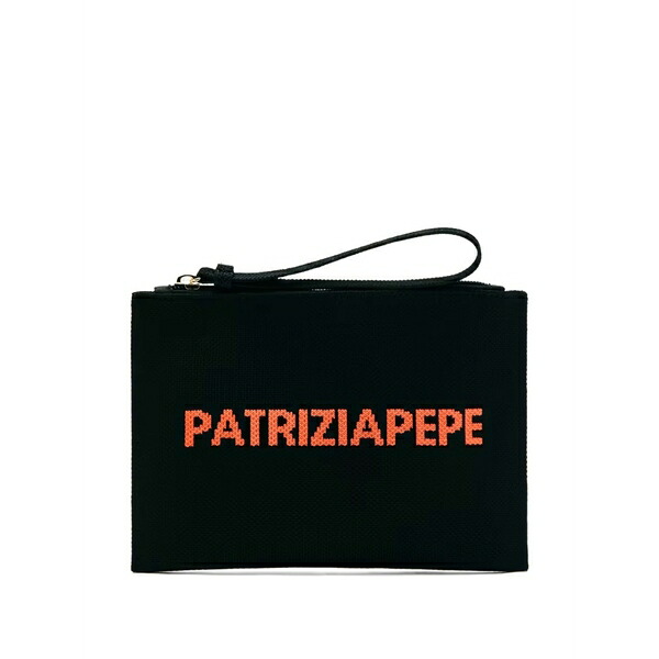 パトリツィア ペペ レディース クラッチペダル御徒面子 御徒面子 Logo-intarsia pouch Black