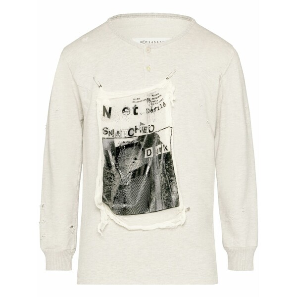 マルタンマルジェラ レディース 編み物\u0026スウェーター アウター Invitation distressed cotton sweatshirt Neutrals