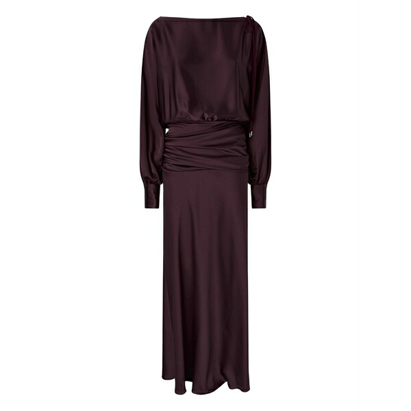 ピンコ レディース 衣裳 トップス Long-sleeve ruched-detail dress Purple