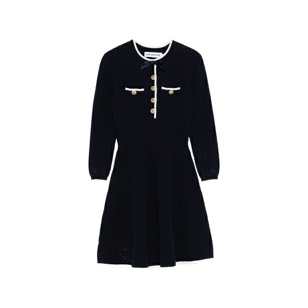 セルフ・ポートレイト レディース 衣裳 トップス Ribbon-embellished mini dress Blue