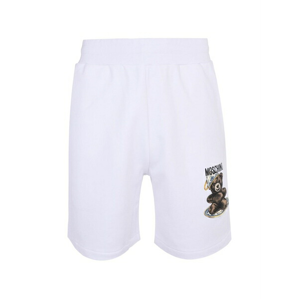 モスキーノ メンズ 心地よいズボン下 ボトムス Printed track shorts White