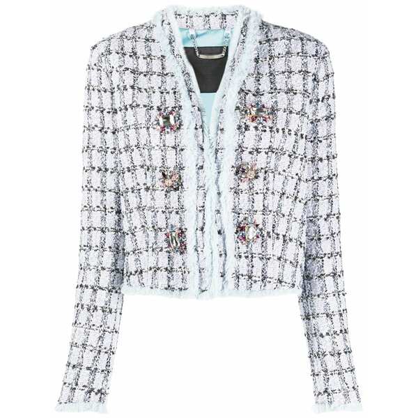 フィリップ飾り気の無い レディース 上衣＆上衣 アウター Single-breasted tweed blazer Blue