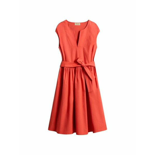 羊毛 分限者 レディース 衣装 トップス Belted cotton-poplin dress Red