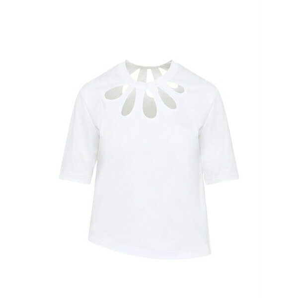 ノワール ケイ ニノミヤ レディース ティーシャツ トップス Petal-cutout t-shirt White