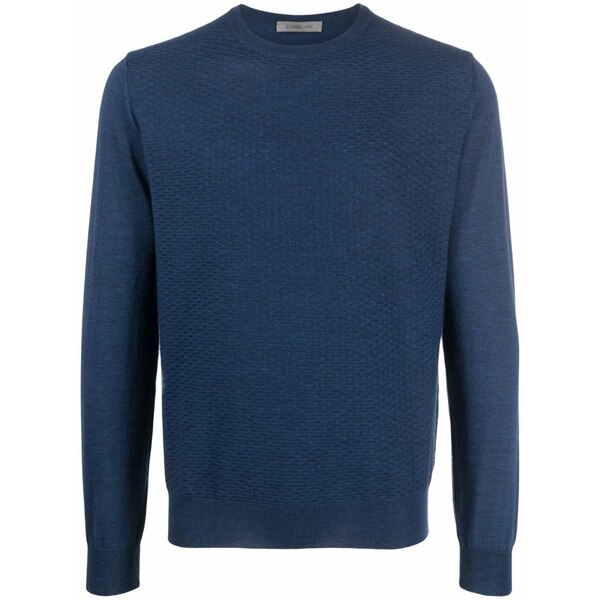 コルネリアーニ メンズ 編み物\u0026プルオーバー アウター Crew-neck virgin wool jumper Blue