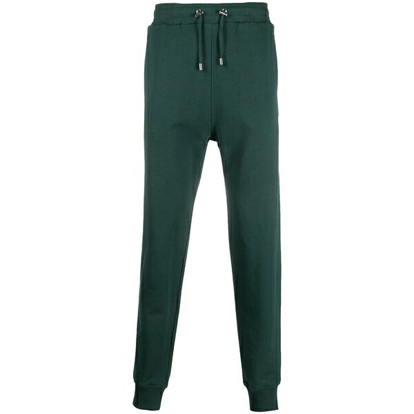 バルマン メンズ カジュアルパンツ ボトムス Logo-patch cotton track pants Green|asty