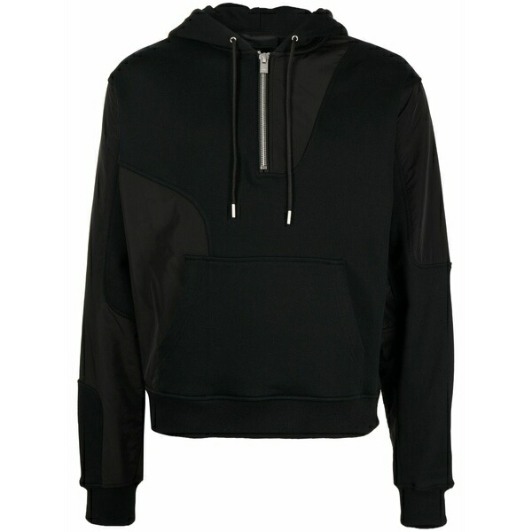 ヘリオットエミル メンズ パーカー・スウェットシャツ アウター Half-zip cotton sweatshirt Black