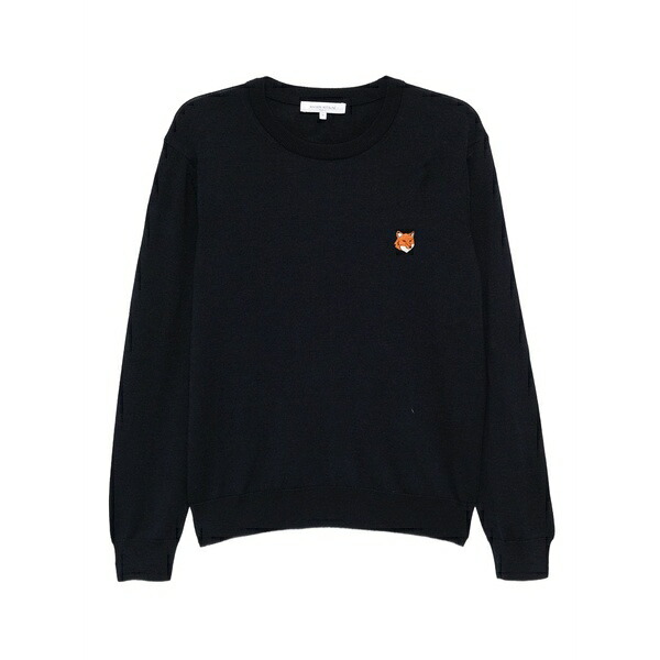 住み家 稲荷 メンズ 編み物\u0026プルオーバー アウター Bold fox head patch sweater Blue