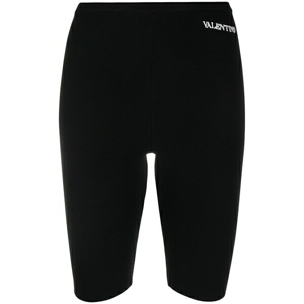 ヴァレンティノ ガラヴァーニ レディース 心地よいズボン下 ボトムス Logo-embroidered cycling shorts Black