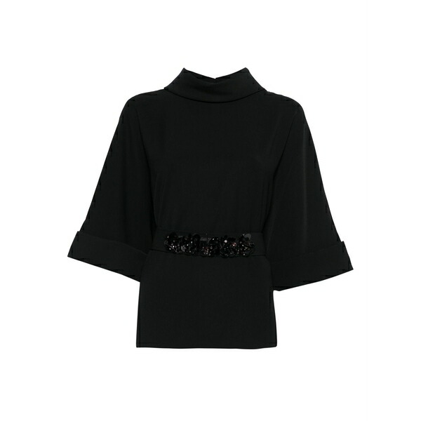 パロッシュ レディース ティーシャツ トップス Belt-embellished blouse Black