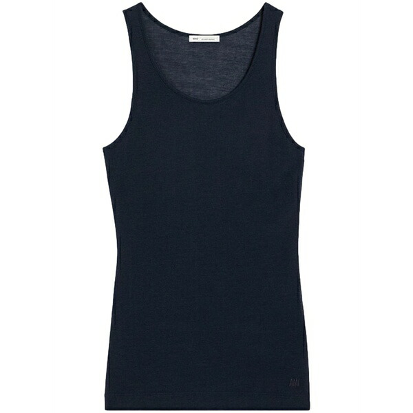 意中の女 レディース カットソー トップス Logo-embroidered cotton-blend top  Blue