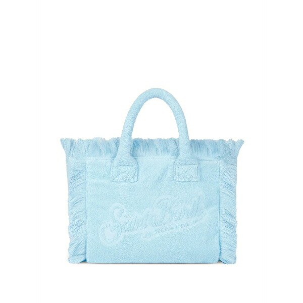 エムシーツーセイントバース レディース トートバッグ バッグ Fringed terry-cloth tote bag Blue|asty