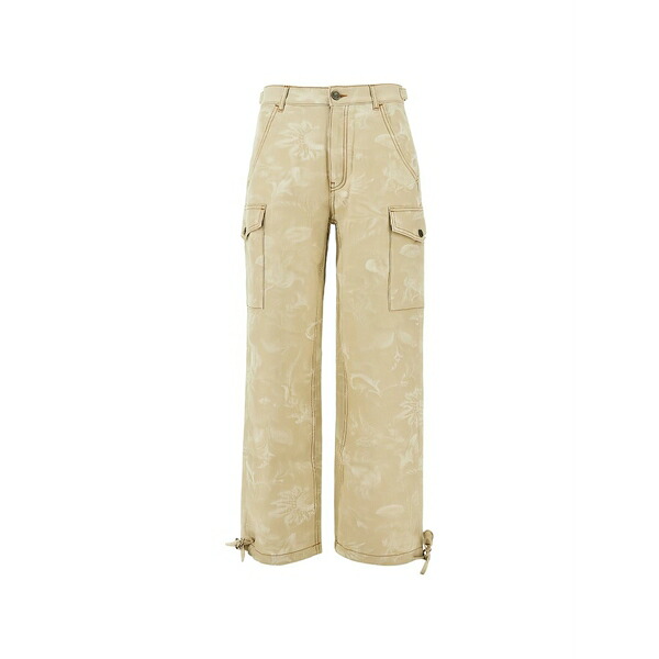エトロ レディース カジュアルパンツ ボトムス Leaves-embroidered trousers Neutrals｜asty
