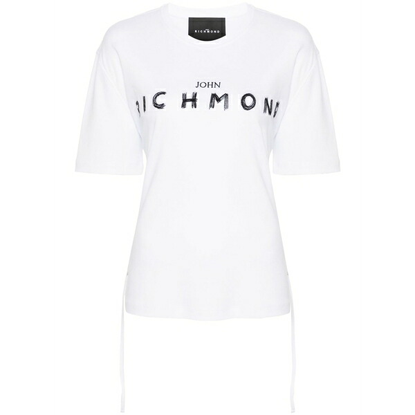 ジョン バージニアの州都 レディース ティーシャツ トップス Logo-embroidered cotton t-shirt White