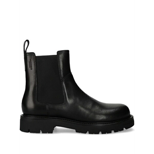 渡り者 メンズ ブーツ シューズ Leather chelsea boots Black