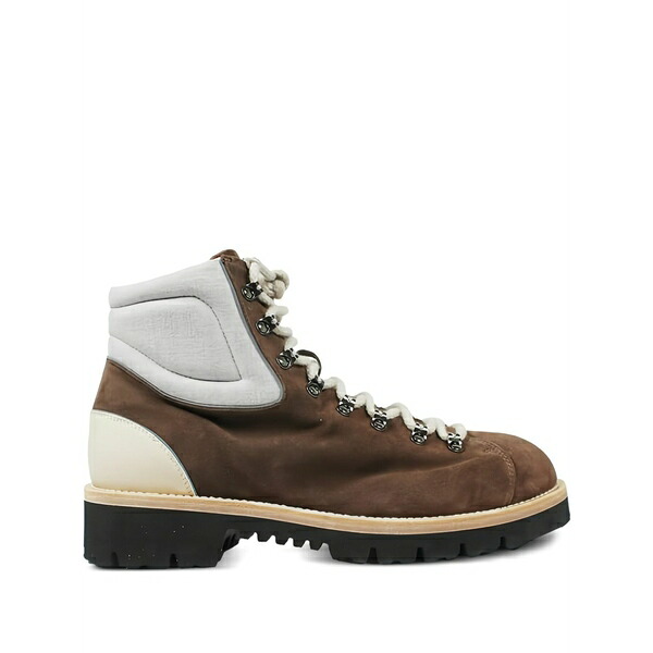 イレブンティ メンズ ブーツ シューズ Lace-up zip boots Brown