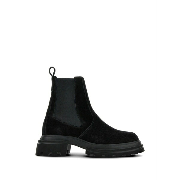 ホー火器 レディース スニーカー シューズ Elastic suede ankle boots Black