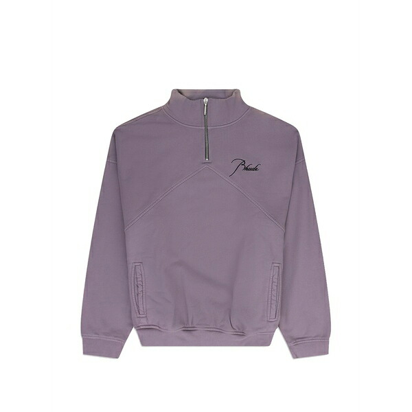 ルード メンズ パーカー・スウェットシャツ アウター Logo-embroidered quarter-zip sweatshirt Purple