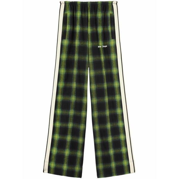 パーム・エンジェルス レディース 心地よいズボン下 ボトムス Logo-embroidered plaid track pants Green
