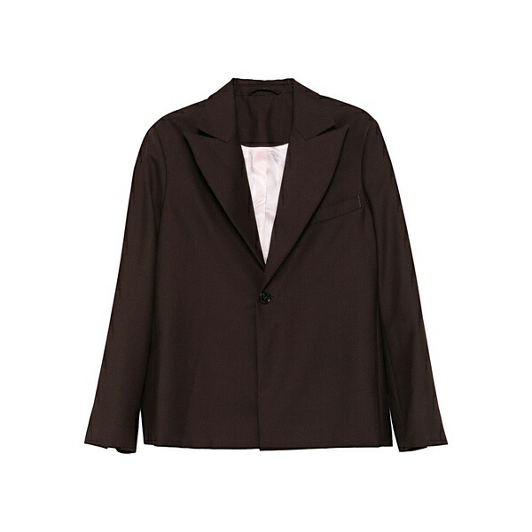 空想科学小説アール レディース 上衣＆上衣 アウター Peak-lapels blazer Brown