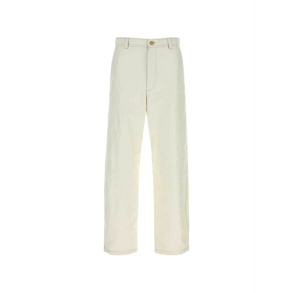 アーペーセー メンズ 心地好いズボン下 ボトムス Straight-leg cotton trousers White