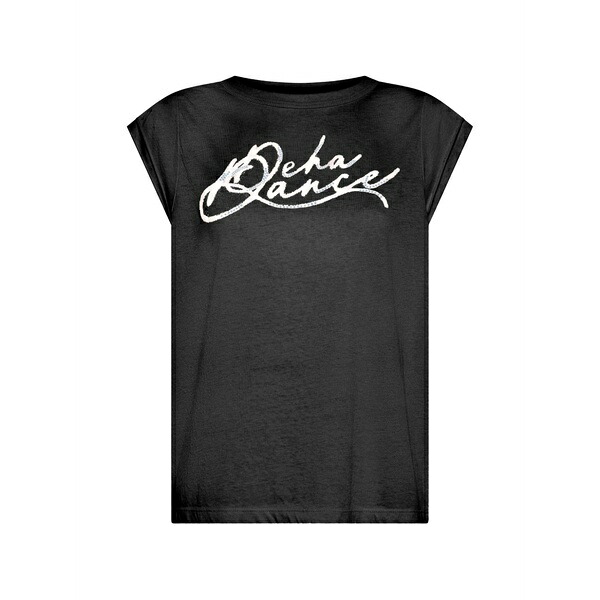 デハ レディース ティーシャツ トップス Rhinestone-embellished t-shirt Black