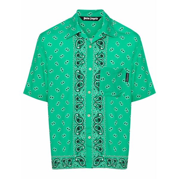 パーム・エンジェルス メンズ ティーシャツ トップス Paisley-print poplin shirt Green