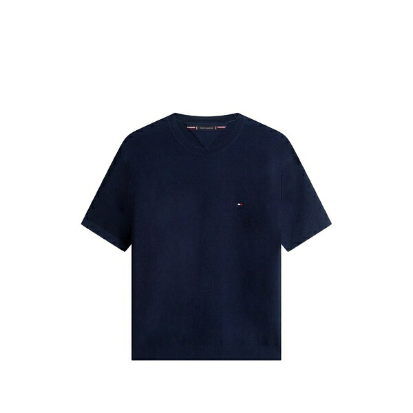 トミー ヒルフィガー メンズ プルオーバー トップス Logo-detail t-shirt Blue