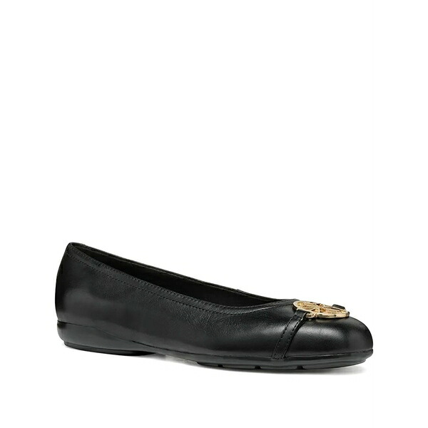 ジェオックス レディース サンダル シューズ Annytah leather circular-detail ballet flats Black