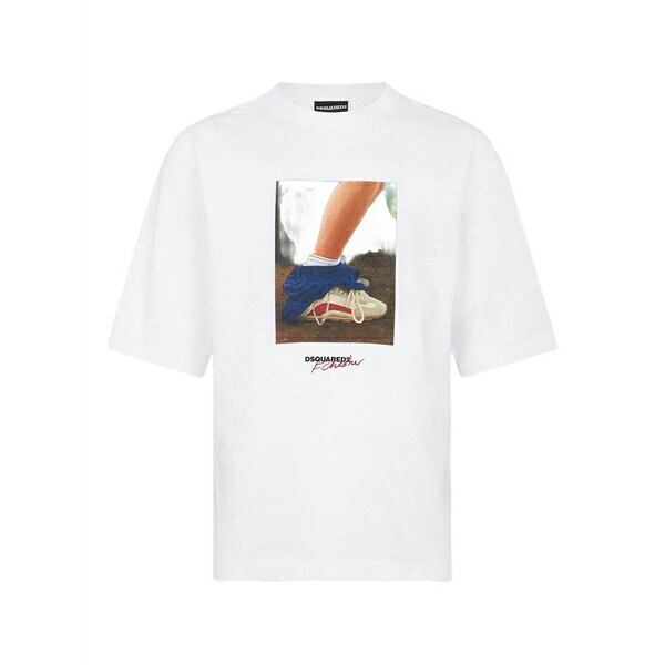 ディースクエアード メンズ プルオーバー トップス X felix chesher graphic t-shirt White