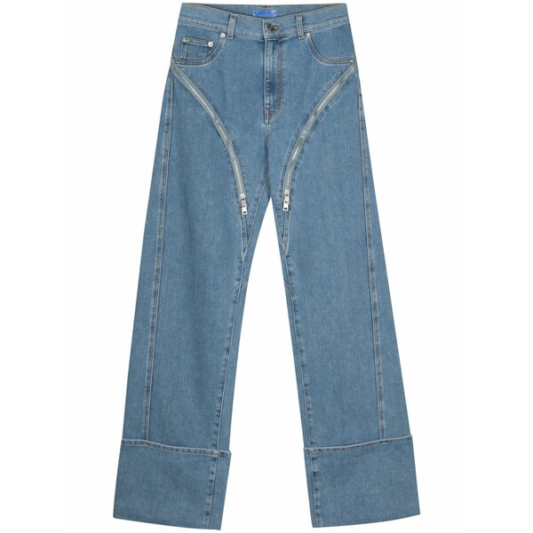 マグラー レディース ジーンズズボン下 ボトムス Zipped wide-leg jeans  Blue