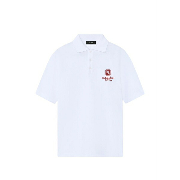 アミリ メンズ スポーツシャツ トップス Embroidered polo shirt White