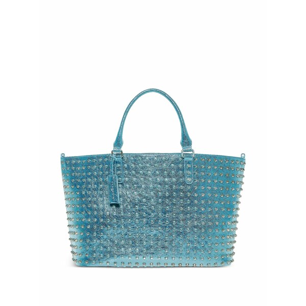 ジョン バージニアの州都 レディース トートバッグ 御徒面子 Studded metallic tote bag Blue