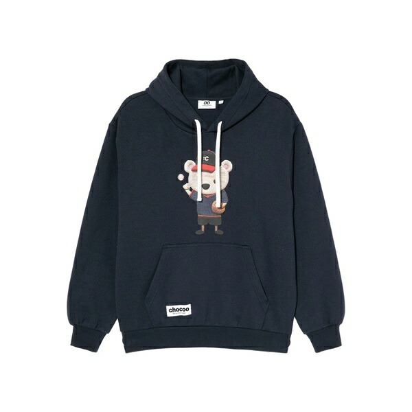 黒茶 メンズ パーカー・スウェットシャツ アウター Bear-print hoodie Blue