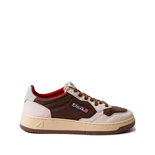 オートリー メンズ スニーカー シューズ Medalist low panelled sneakers Brown|asty