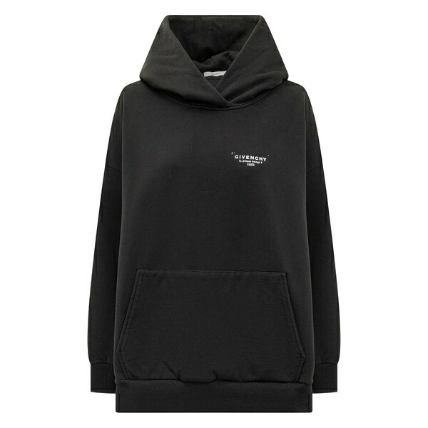 ジバンシー レディース パーカー・スウェットシャツ アウター Logo-print hoodie Black