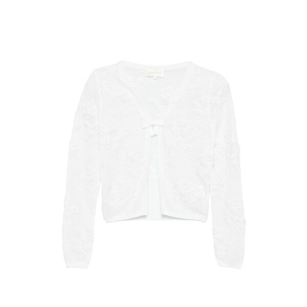 シュシュ/火箸 レディース ジレー アウター Threadwork bow cardigan Black