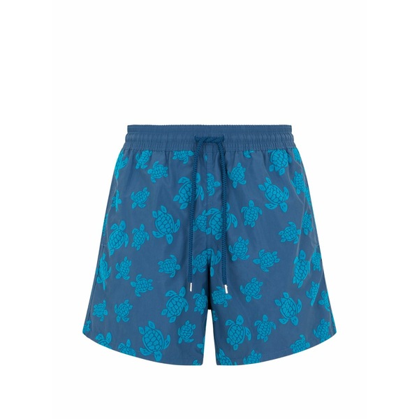 ヴィルブレクイン メンズ 心地好いズボン下 ボトムス Turtle-print swim shorts Blue