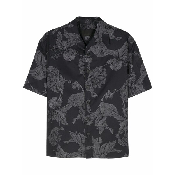 ニールバレット メンズ プルオーバー トップス Floral-print bowling shirt Blue