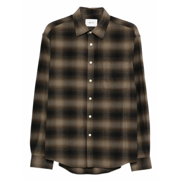 エヌエヌ77 メンズ プルオーバー トップス Button-up shirt made インチ soft cotton and woven インチ a flannel twill weave. Black