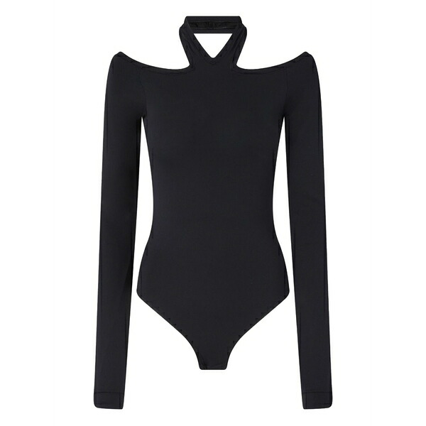 ピンコ レディース Tシャツ トップス Cut-out long-sleeve bodysuit Black｜asty