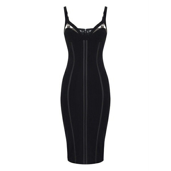 エリザベスフランキ レディース 衣裳 トップス Strappy bodycon dress Black