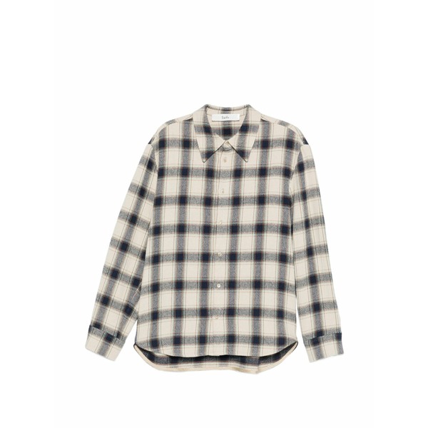 空想科学小説アール メンズ プルオーバー トップス  wes check-pattern long-sleeve shirt Neutrals