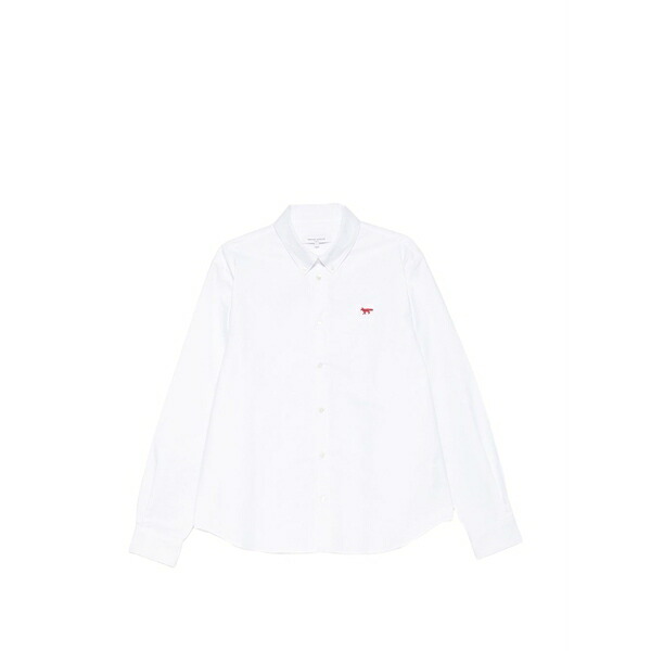住み家 稲荷 メンズ プルオーバー トップス Profile fox shirt White