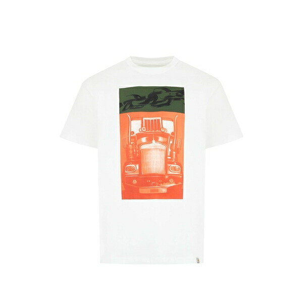 鉄道車両ハート形 メンズ ティーシャツ トップス S/s sean hamilton 01 graphic-print t-shirt White