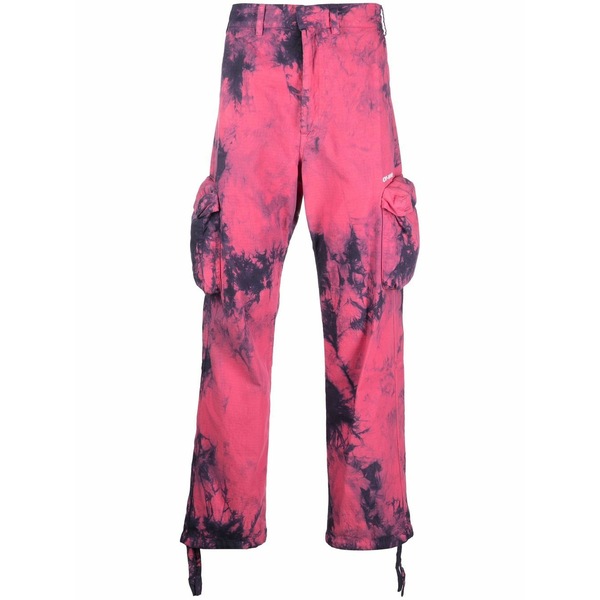 象牙色 メンズ 心地よいズボン下 ボトムス Tie-dye cargo pants Pink