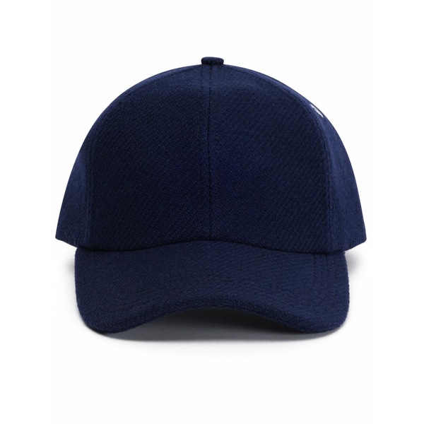 意中の女 メンズ 鳥打ち帽 付属物 Logo-embroidered baseball cap Blue