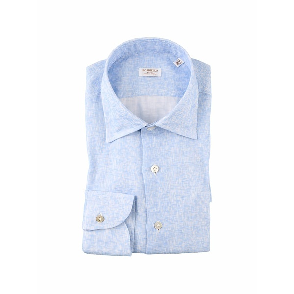 ボリエッロ メンズ プルオーバー トップス Spread-collar button-up shirt Blue
