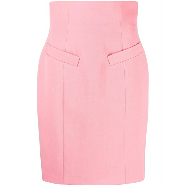 バルマン レディース スコート ボトムス High-waist wool pencil skirt Pink